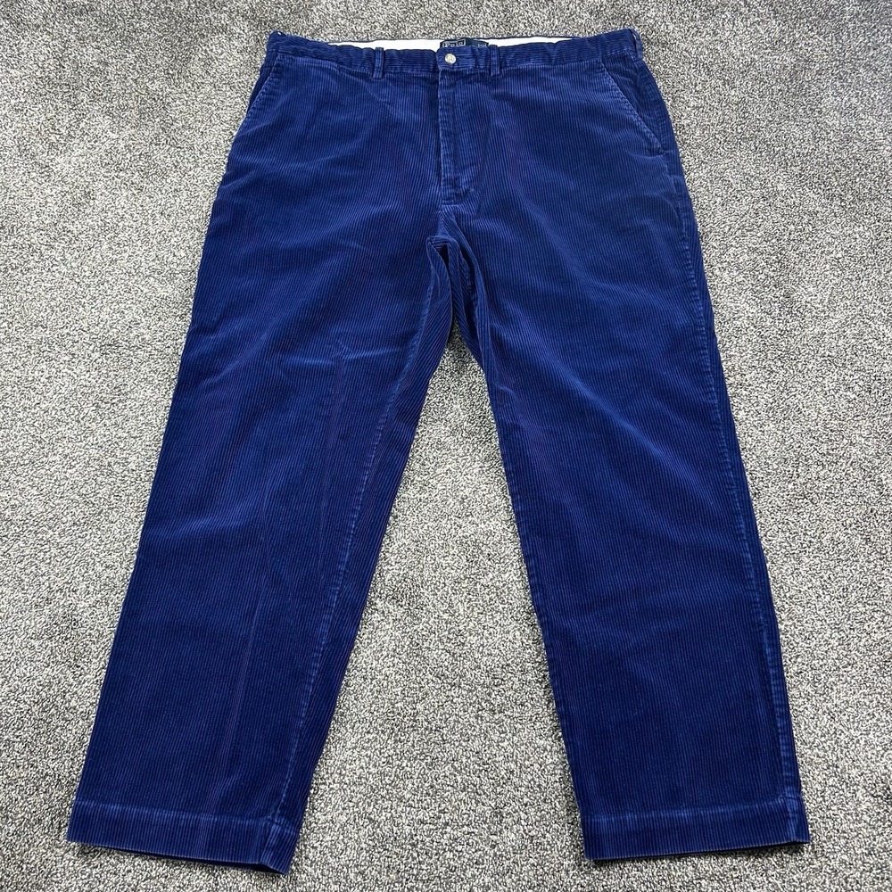 Polo‎ Ralph Lauren Navy Blue Corduroy Trouser Pants Mens 40x30 Preppy Dress Work
